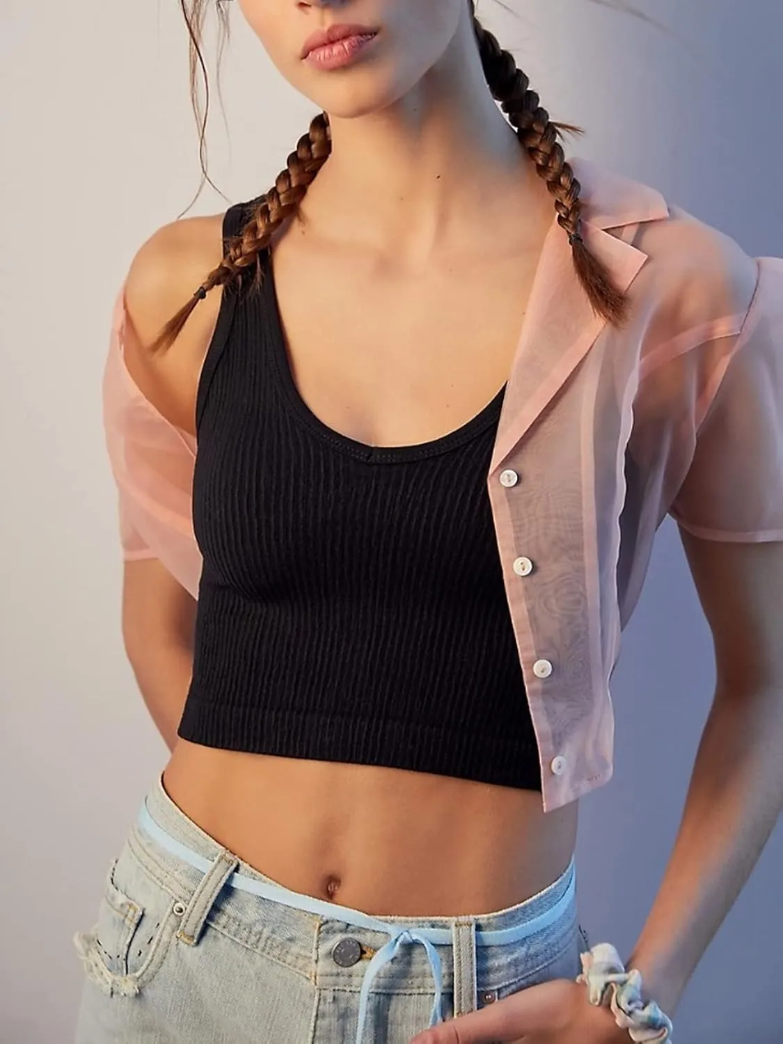 3 Pieces Womens Tank Tops Cute Sexy Going Out Ribbed Summer Tops Black White Crop Tops for Women
