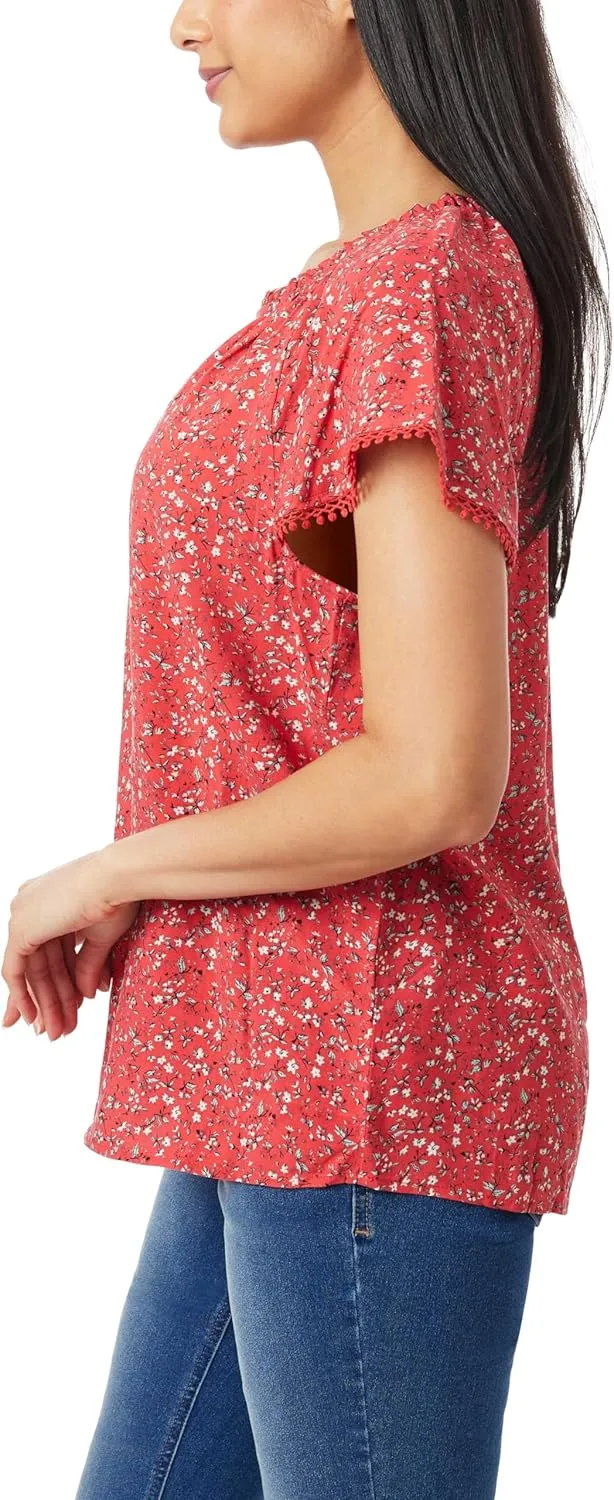 Angels Forever Young Women's Aileen Flutter Sleeve Blouse Top