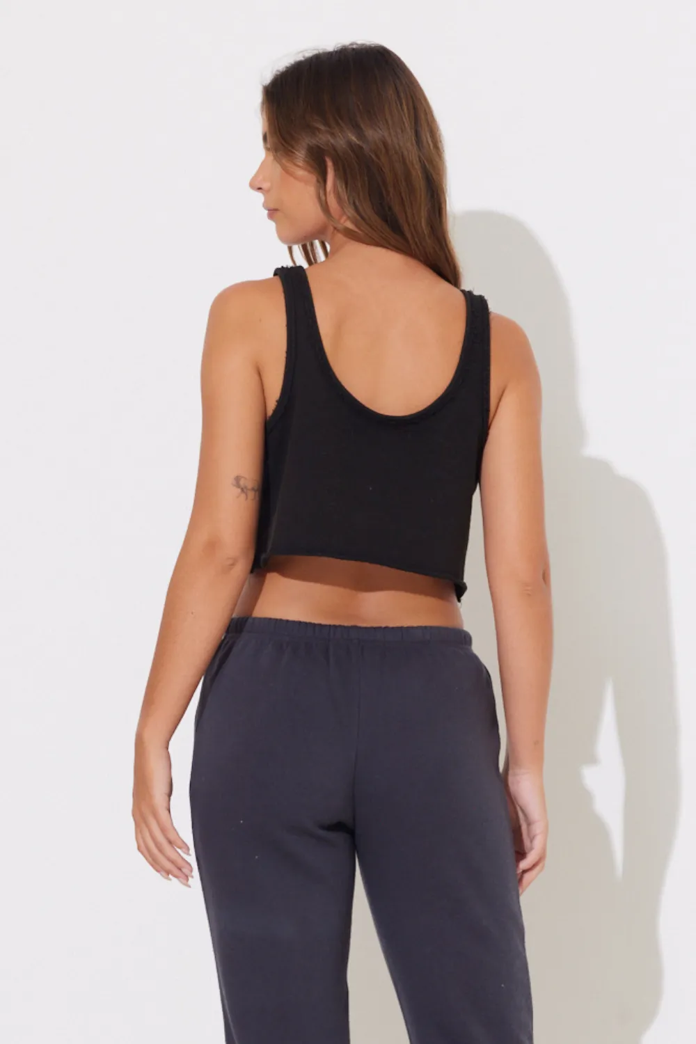 Black Surf Wash Terry Tank