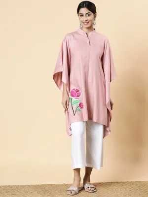 Blush Rayon MandarinKurti - TulipsMelody