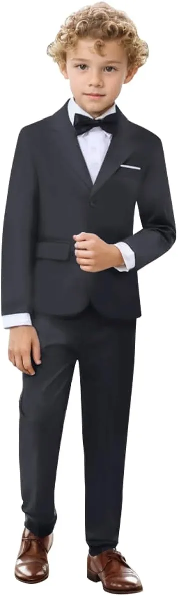 Boys Suit Set Formal Dress Shirt with Bowtie Vest Pants Toddler Boy Tuxedo Suits
