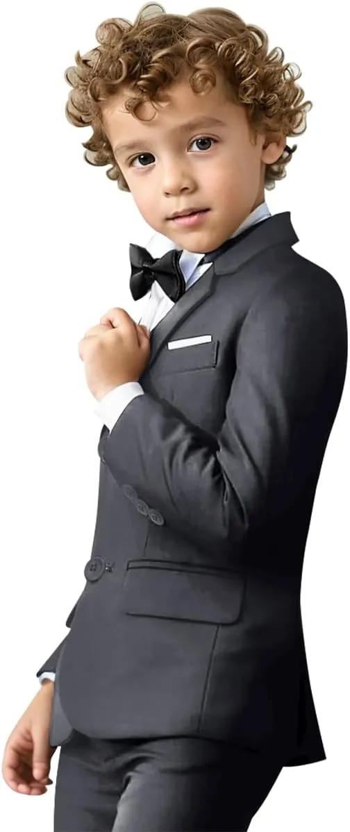Boys Suit Set Formal Dress Shirt with Bowtie Vest Pants Toddler Boy Tuxedo Suits