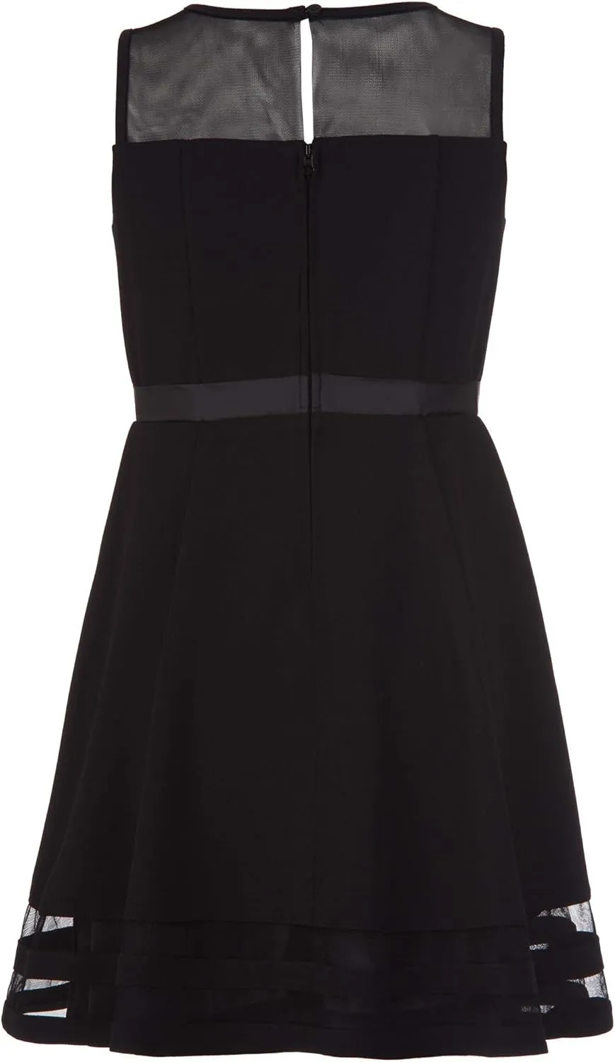 Calvin Klein Girls' Sleeveless Party Dress, Fit and Flare Silhouette, Round Neckline & Back Zip Closure
