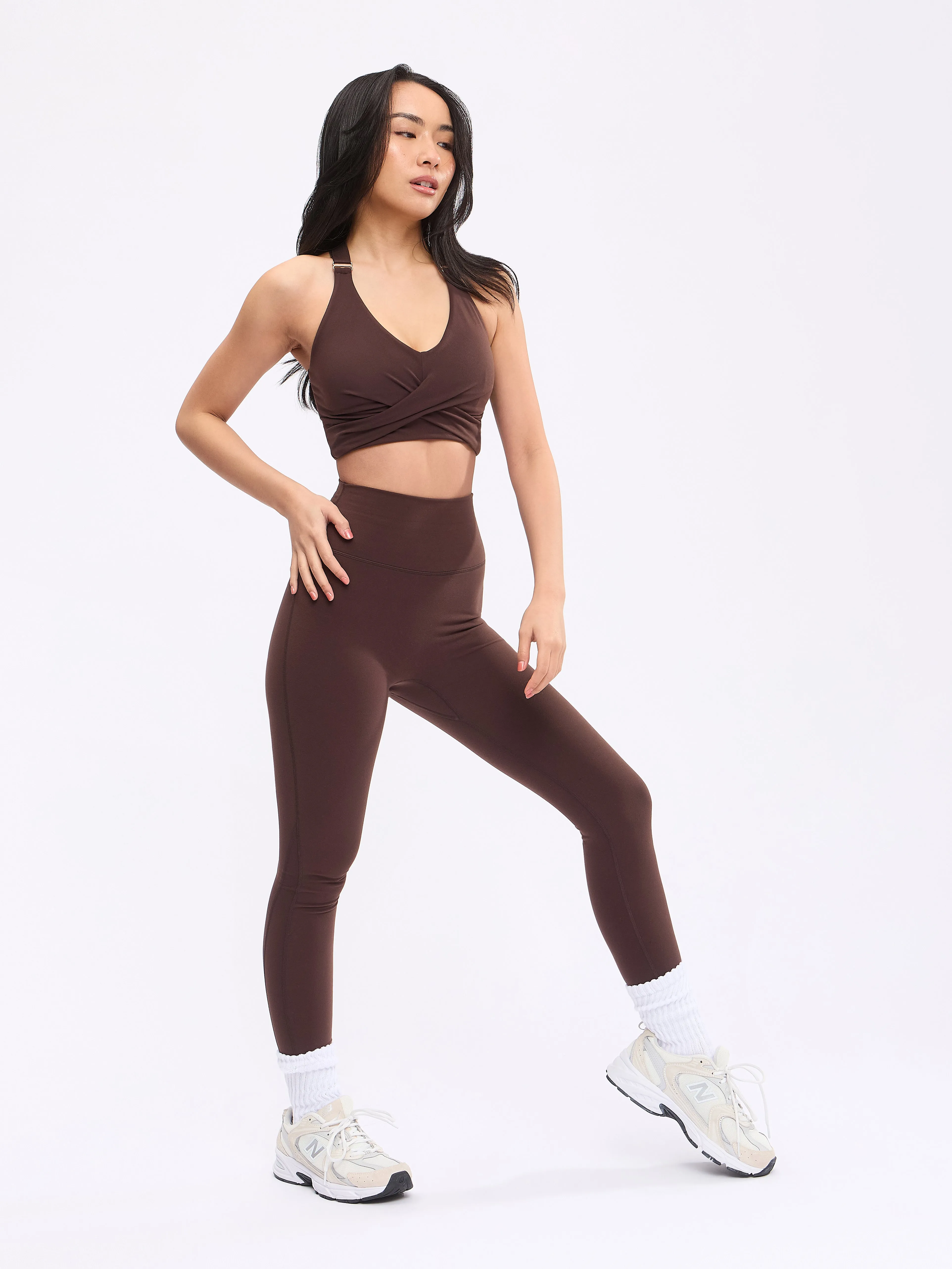 Candy Wrap Sports Bra - Journey Dark Brown