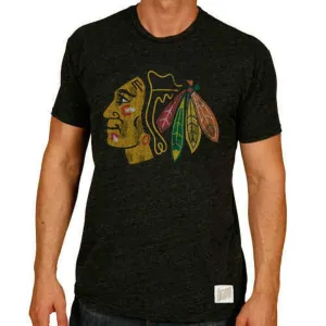 Chicago Blackhawks Retro Brand Charcoal Tri-Blend Short Sleeve T-Shirt