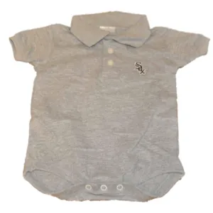 Chicago White Sox SAAG Infant Gray 3 Button Polo One Piece Outfit