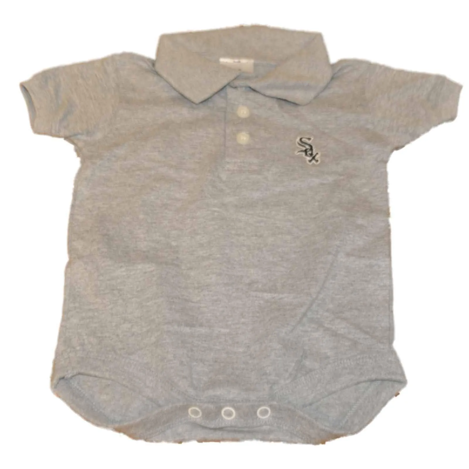 Chicago White Sox SAAG Infant Gray 3 Button Polo One Piece Outfit