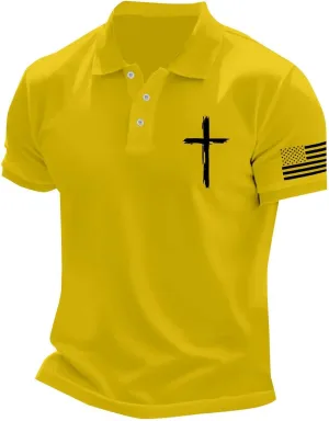 Classic Fit Polo Shirts for Men Stretchy Slim Fit Summer Golf Tennis Baseball T-Shirts Collared Button up Jersey Tops