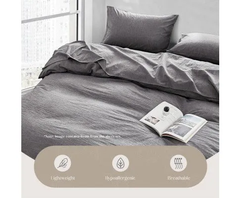 Cosy Club Duvet Cover Quilt Set King Flat Cover Pillow Case Essential Black