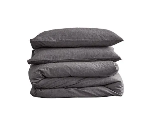Cosy Club Duvet Cover Quilt Set King Flat Cover Pillow Case Essential Black