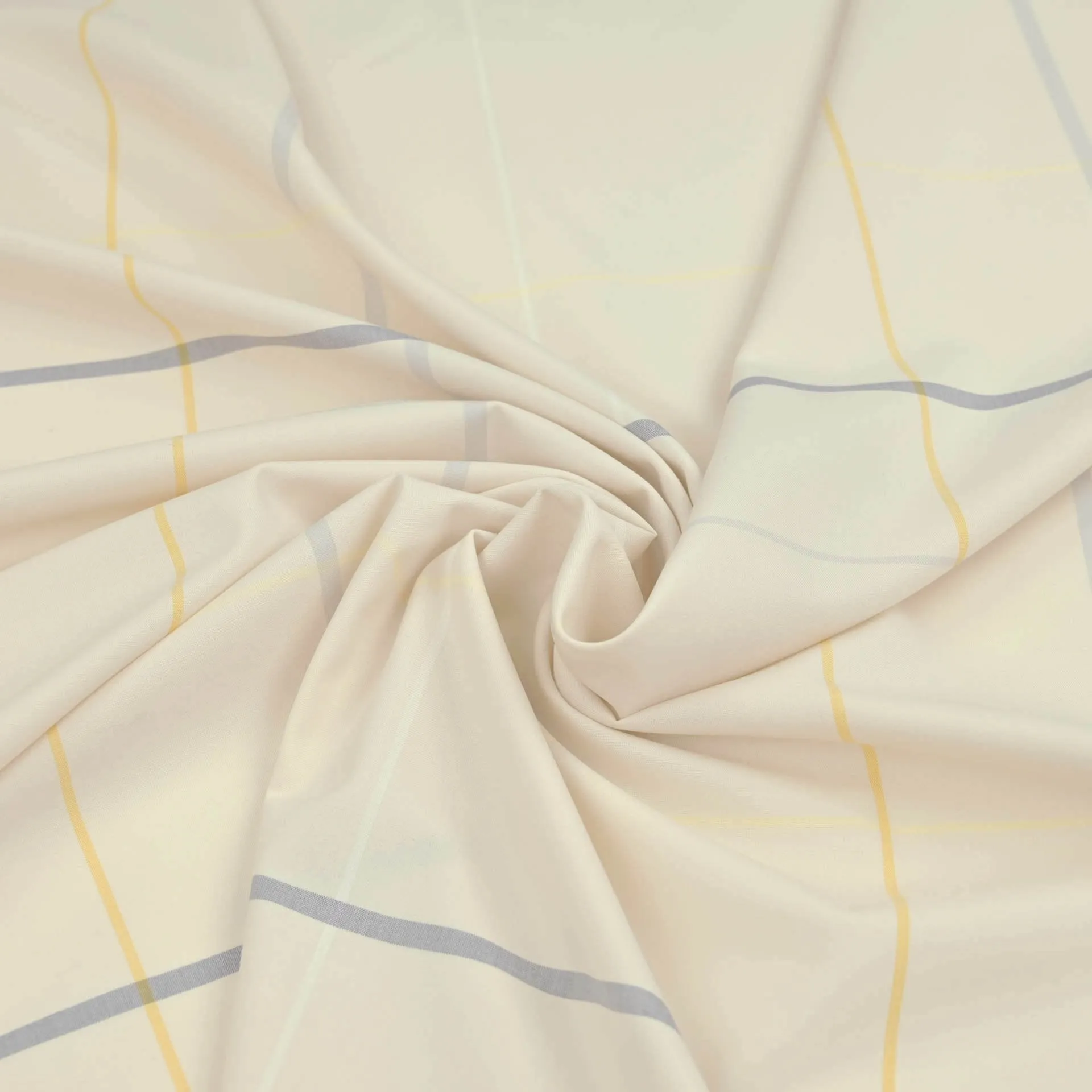 Cream Plaid Shirting Fabric 4711