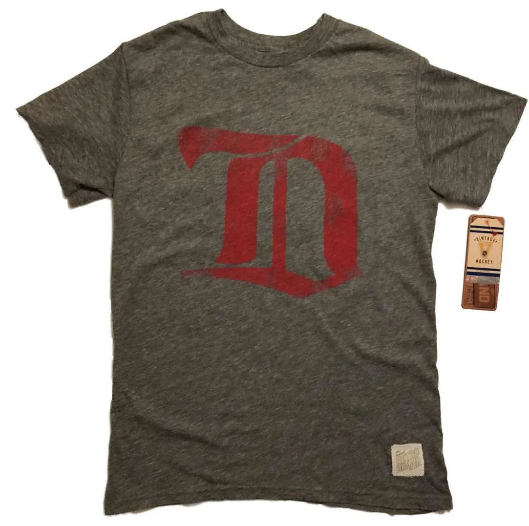 Detroit Red Wings Retro Brand Gray Alternate Logo Tri-Blend T-Shirt