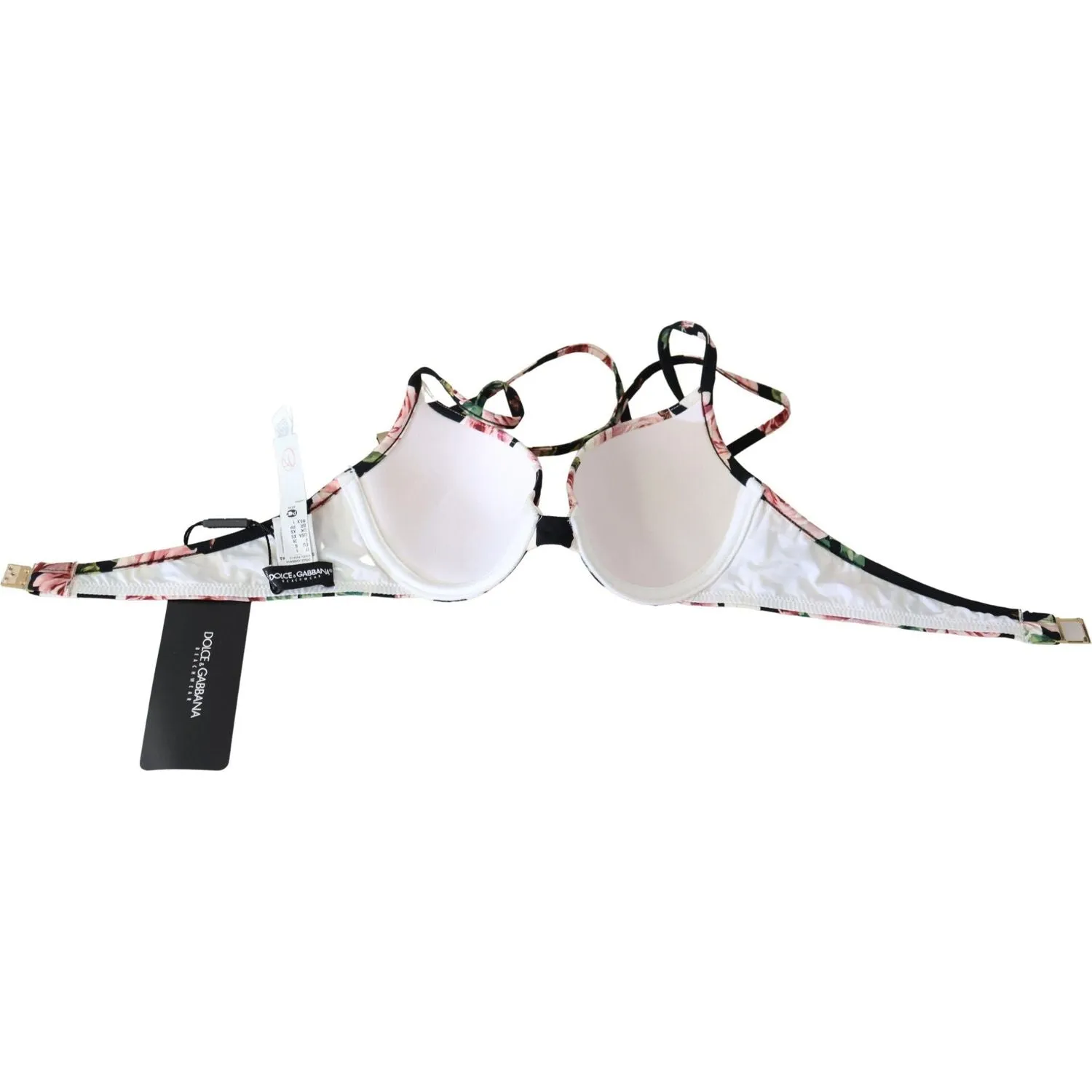 Dolce & Gabbana Elegant Rose Print Bikini Top