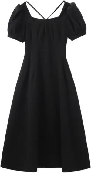 Extra Plus Size Women's Spring Summer Waist-Cinching Midi Dress
