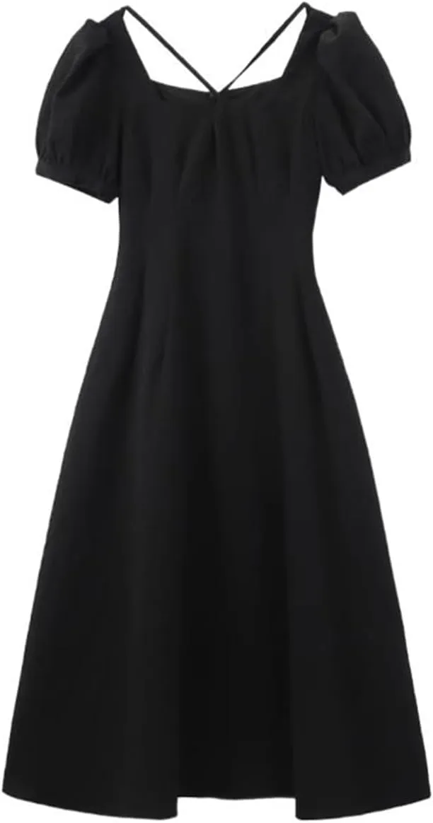 Extra Plus Size Women's Spring Summer Waist-Cinching Midi Dress