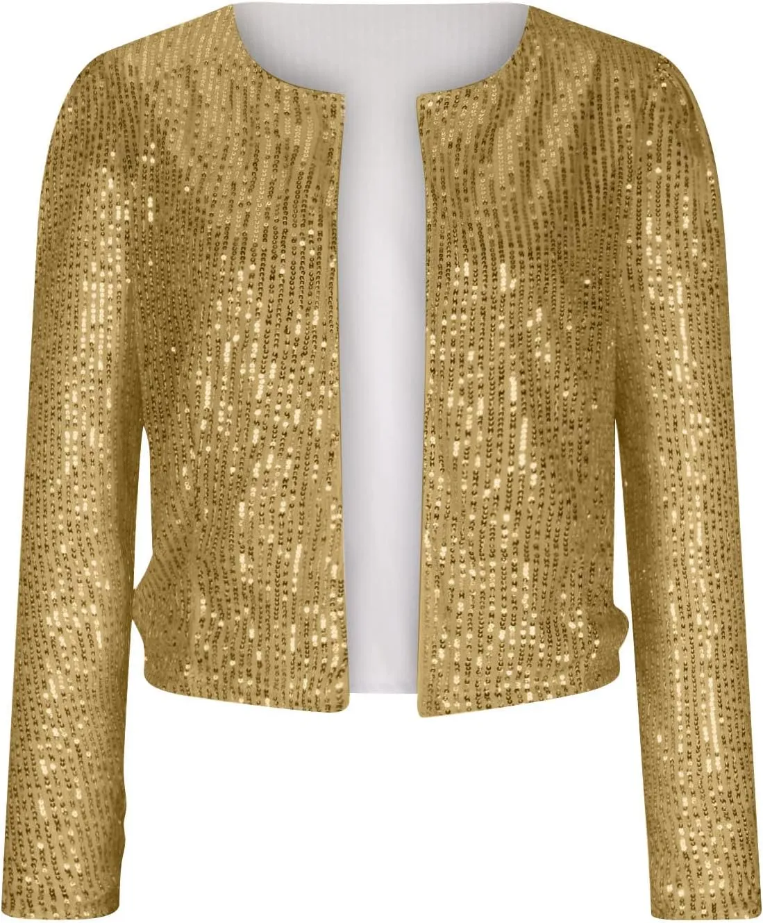 Fashion Sequin Jacket Women's Casual Party Elegant Sparkle Long Sleeve Jackets Glitter Front Zip Blazer Bomber Jacket