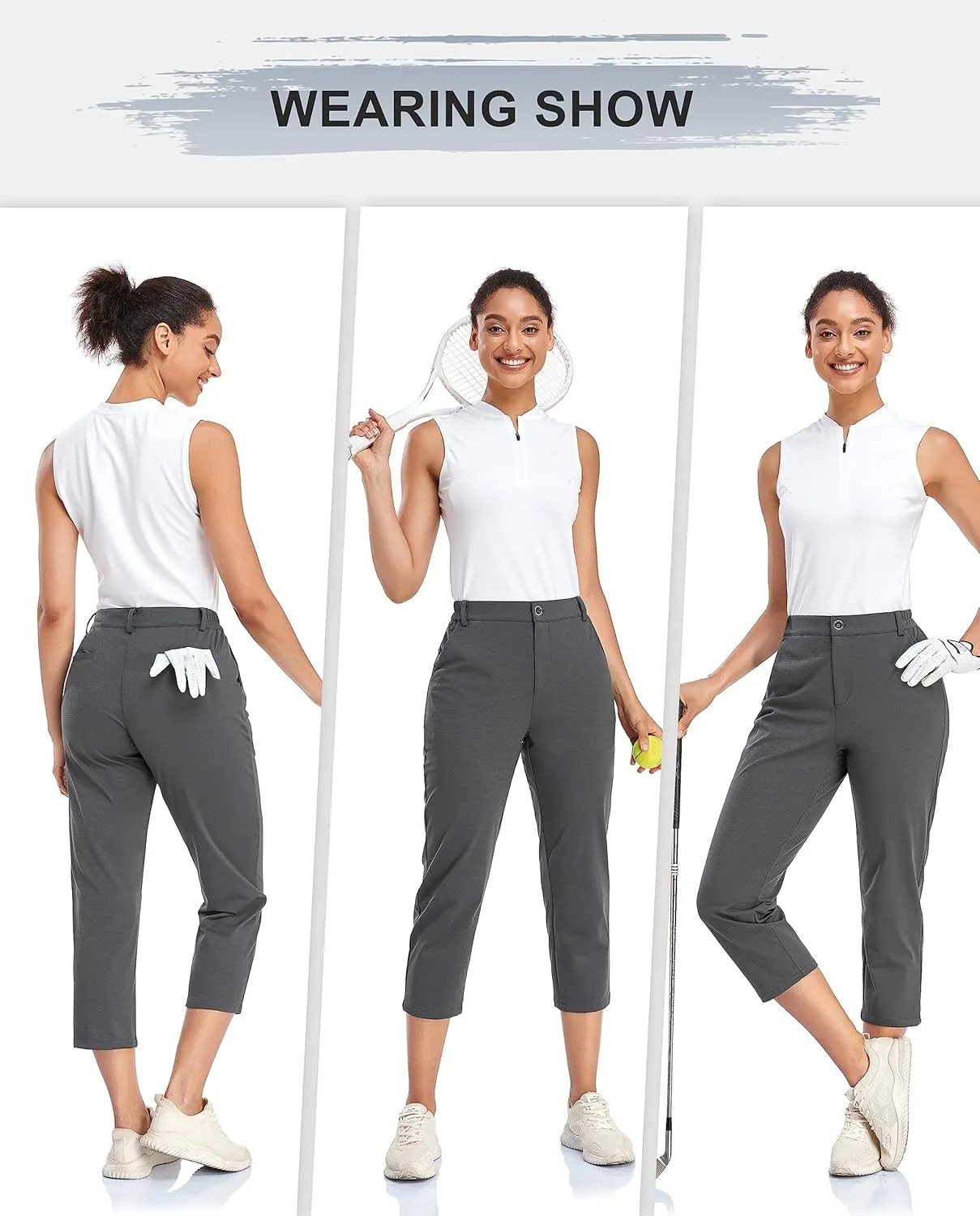 Golf Polo Shirts for Women Slim Fit Woman Sleeveless Sports Shirts Quick Dry Athletic Tank Tops for Tennis Work
