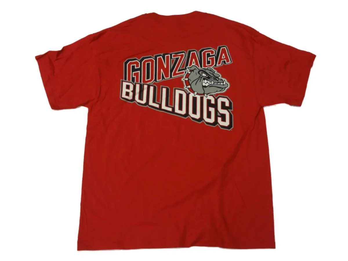 Gonzaga Bulldogs Champion Red Screen Print Pocket SS Crew Neck T-Shirt (L)