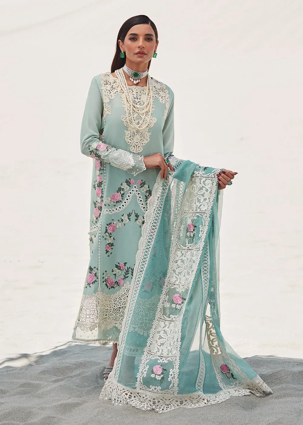 Green Lawn Suit - Saira Shakira X Crimson Luxury Lawn '23 - Serendipity - D3B