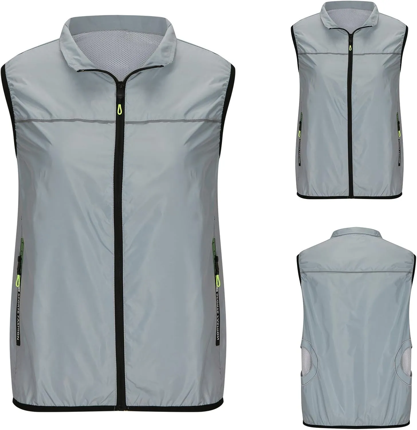 HGps8w 2025 Summer Women's Lightweight Softshell Vest Outerwear Plus Size Windbreaker Sleeveless Jacket with Pockets