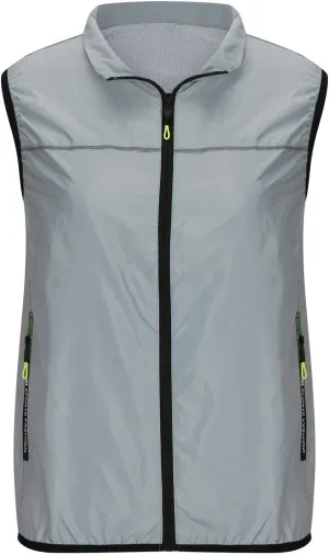 HGps8w 2025 Summer Women's Lightweight Softshell Vest Outerwear Plus Size Windbreaker Sleeveless Jacket with Pockets