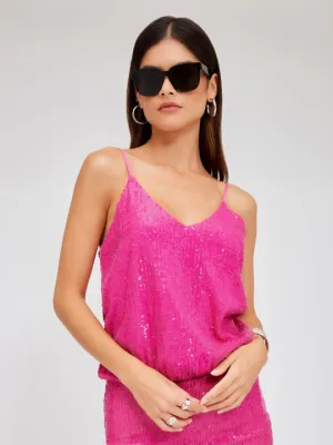 HOT PINK SEQUINS TOP