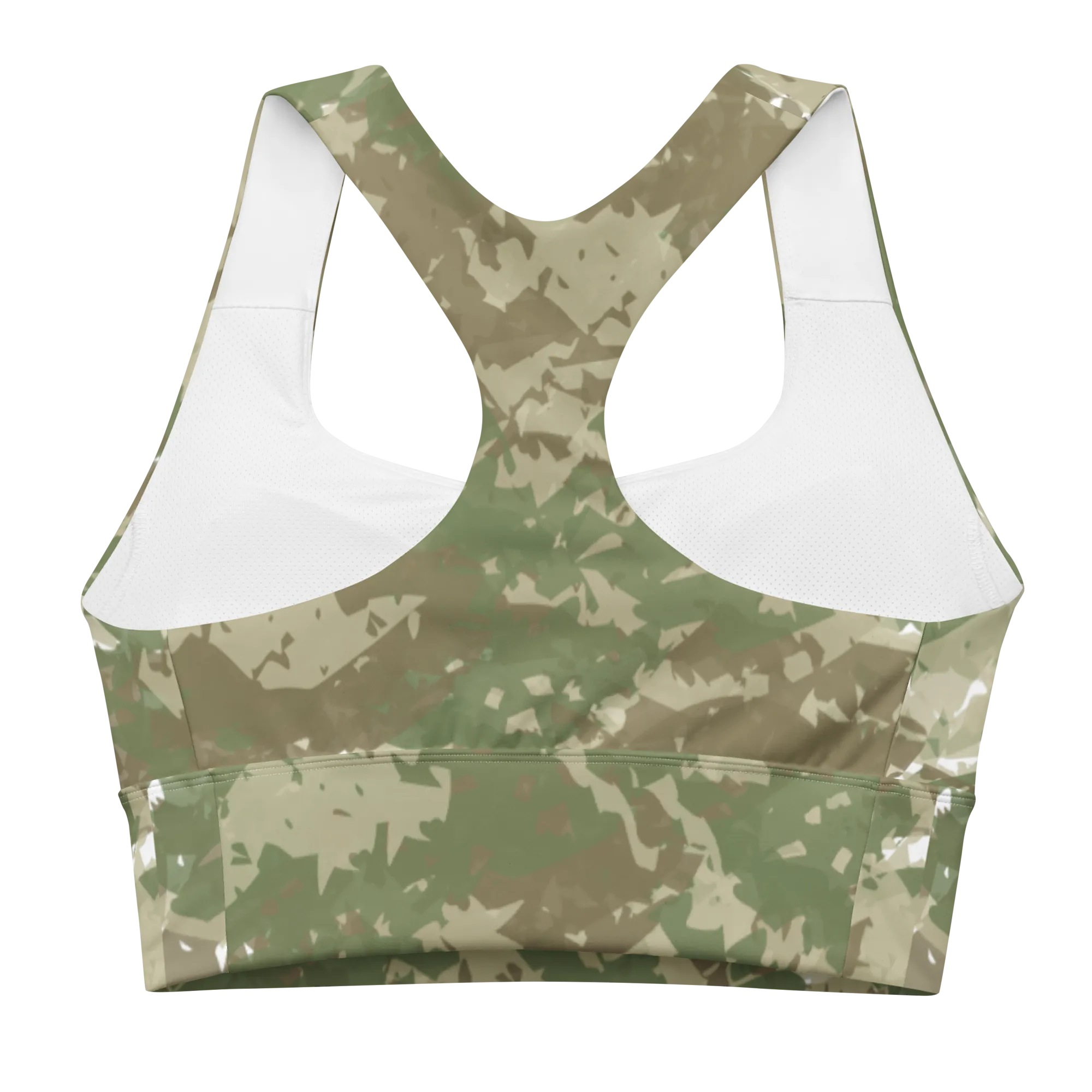 I Love You Greece Camo Longline sports bra