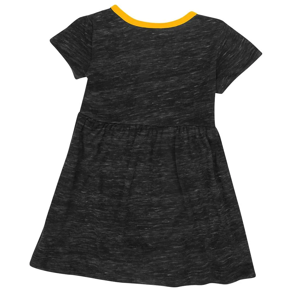Iowa Hawkeyes Colosseum Infant Girls Triple Jump Black Gold 3 Button Dress