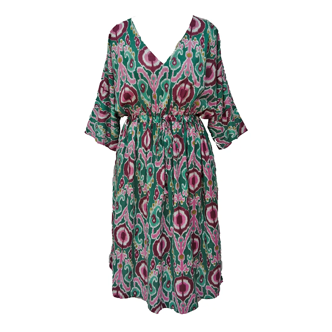 Jade Aztec Cotton Maxi Dress UK Size 18-32 M39