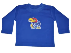 Kansas Jayhawks Two Feet Ahead Baby Infant Blue Long Sleeve Cotton T-Shirt