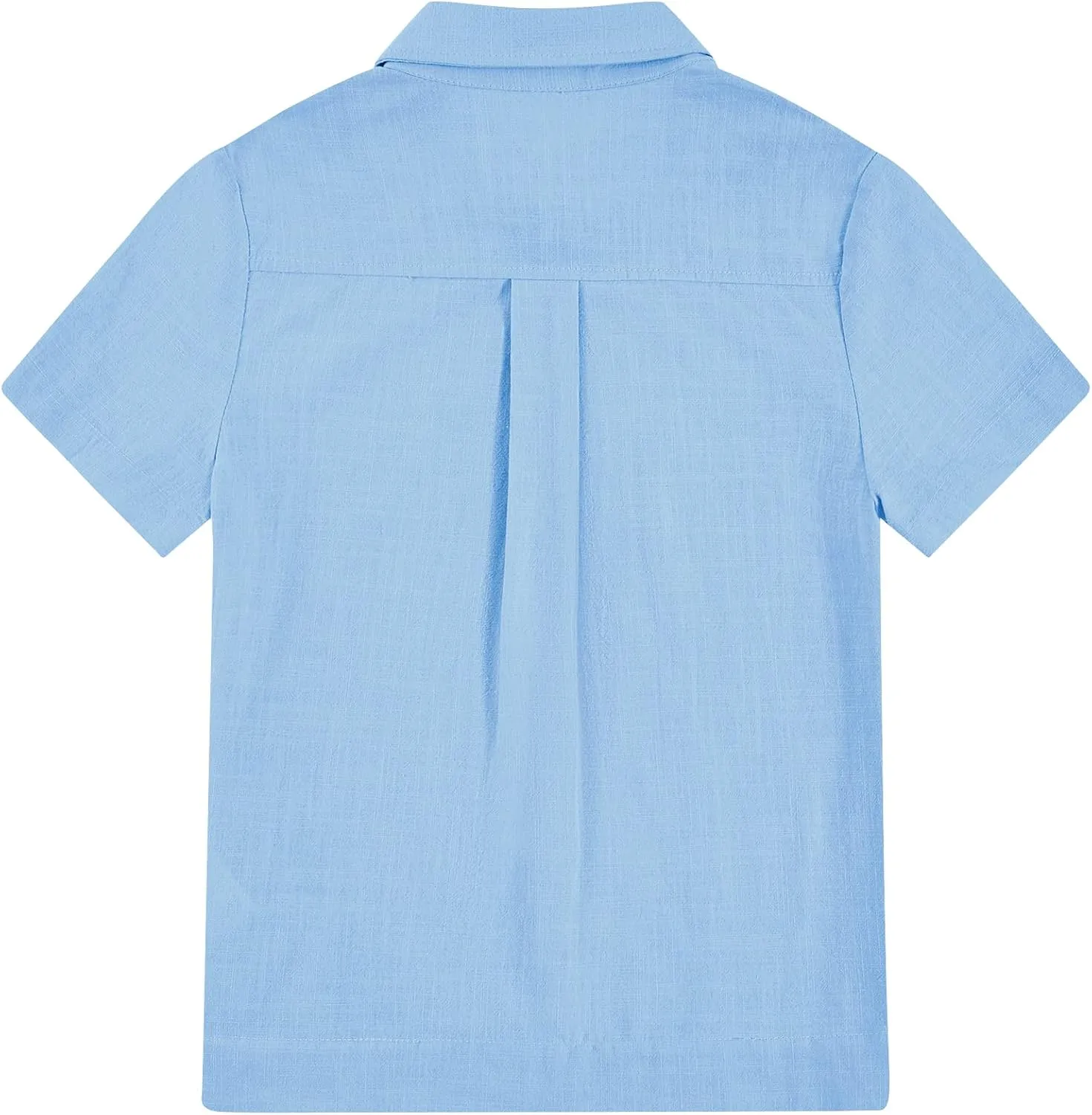 Kids Boys Linen Guayabera Shirts Short Sleeve Button Down Spread Collar Summer Solid Plain Cuban Tops