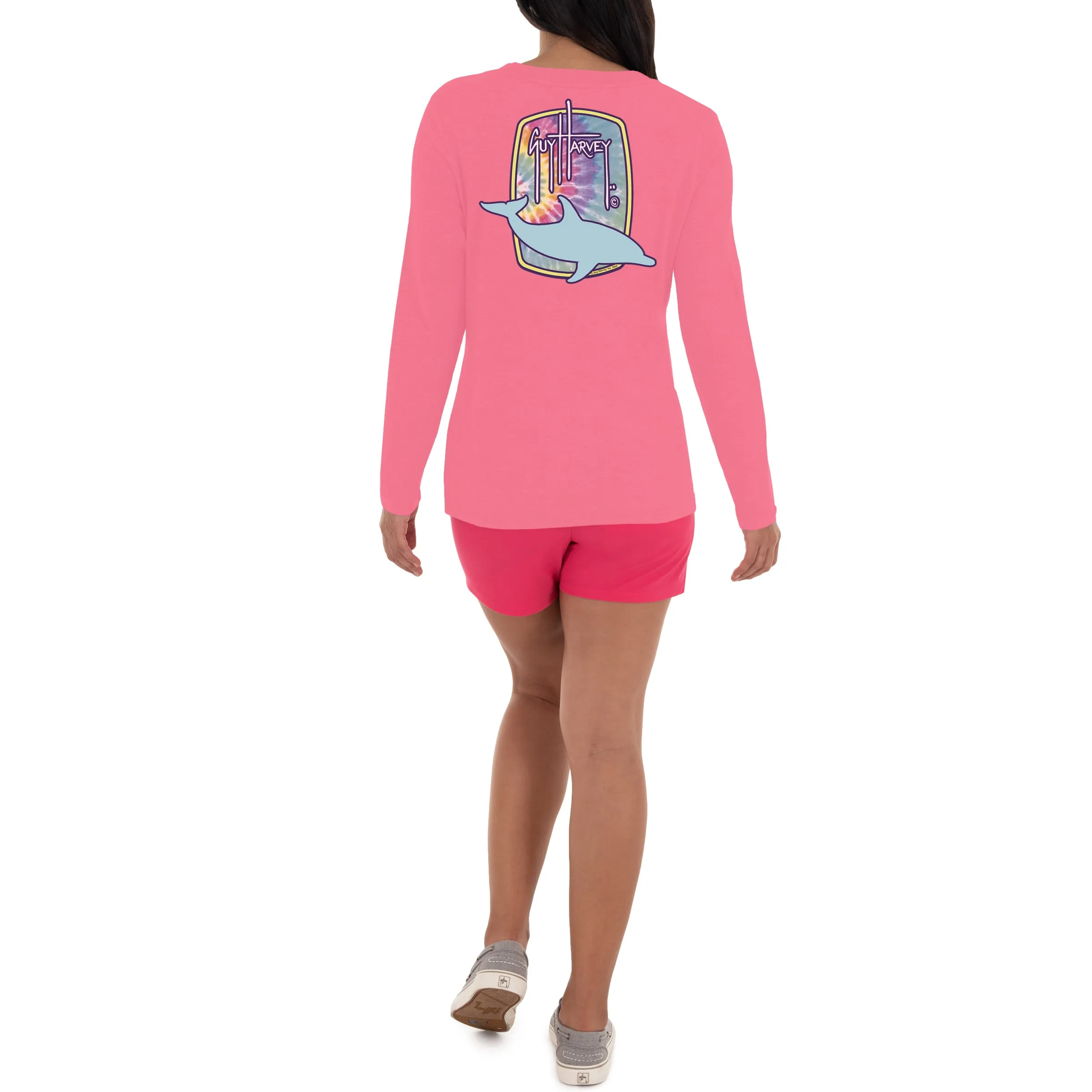 Ladies Tie Dye Long Sleeve Crew Neck T-Shirt