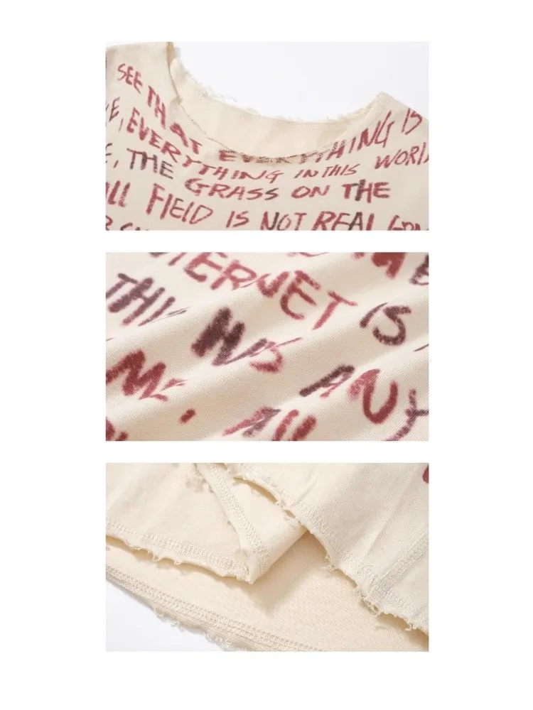 Letter Printed T-Shirt Tops【s0000006677】