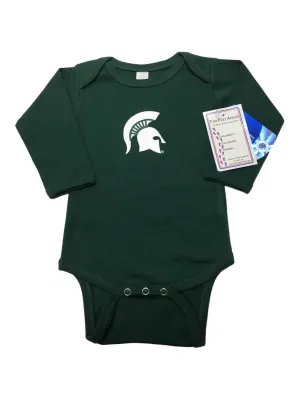 Michigan State Spartans Two Feet Ahead Infant Baby Green One Piece Creeper
