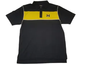 Michigan Wolverines Chiliwear Navy Yellow 3 Button Performance SS Polo (L)