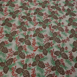 Pinecones Polyester Canvas - Christmas Collection