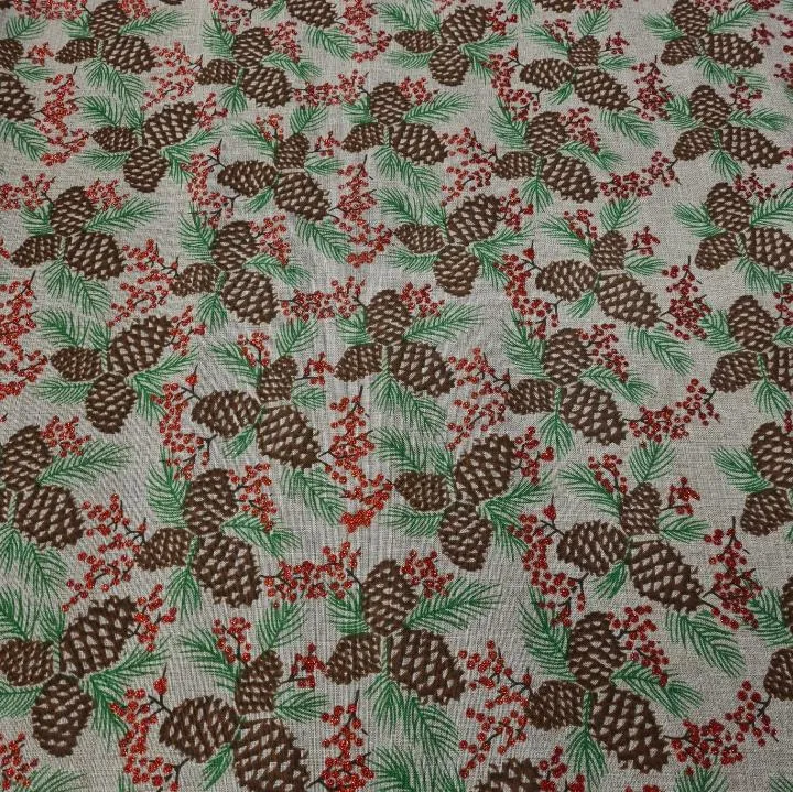 Pinecones Polyester Canvas - Christmas Collection