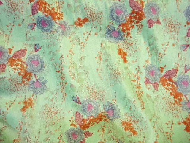 Printed Cotton Satin  - Floral Calypso
