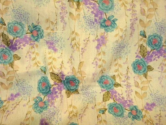 Printed Cotton Satin  - Floral Calypso
