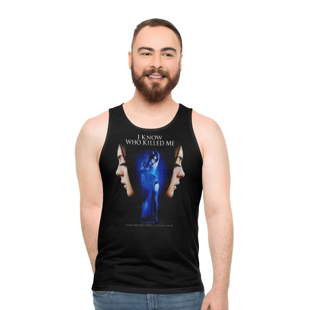"I Know Who Killed Me" Unisex Tank Top for Cult Movie Fans