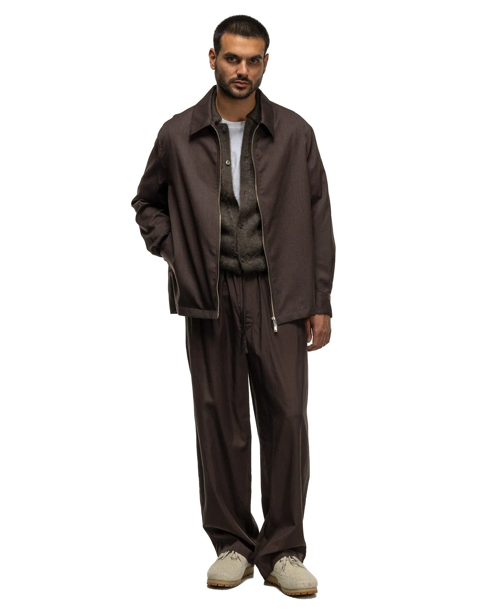 Rayon Cotton Easy Pants Brown