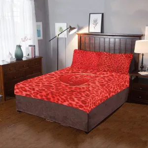 RED TIGER SKIN 3-Piece Bedding Set