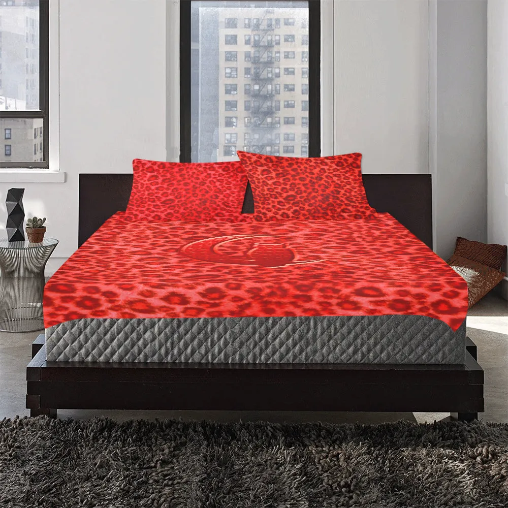 RED TIGER SKIN 3-Piece Bedding Set