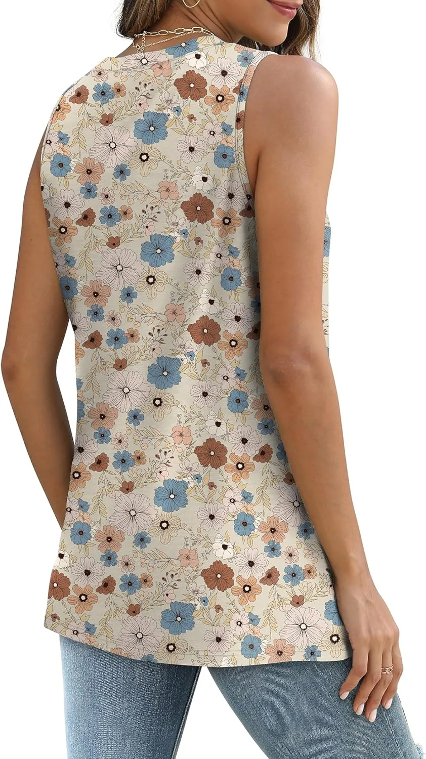 SAMPEEL Womens Tank Tops Eyelet Loose Casual Summer Tops Crew Neck Basic Sleeveless Shirts Trendy 2025