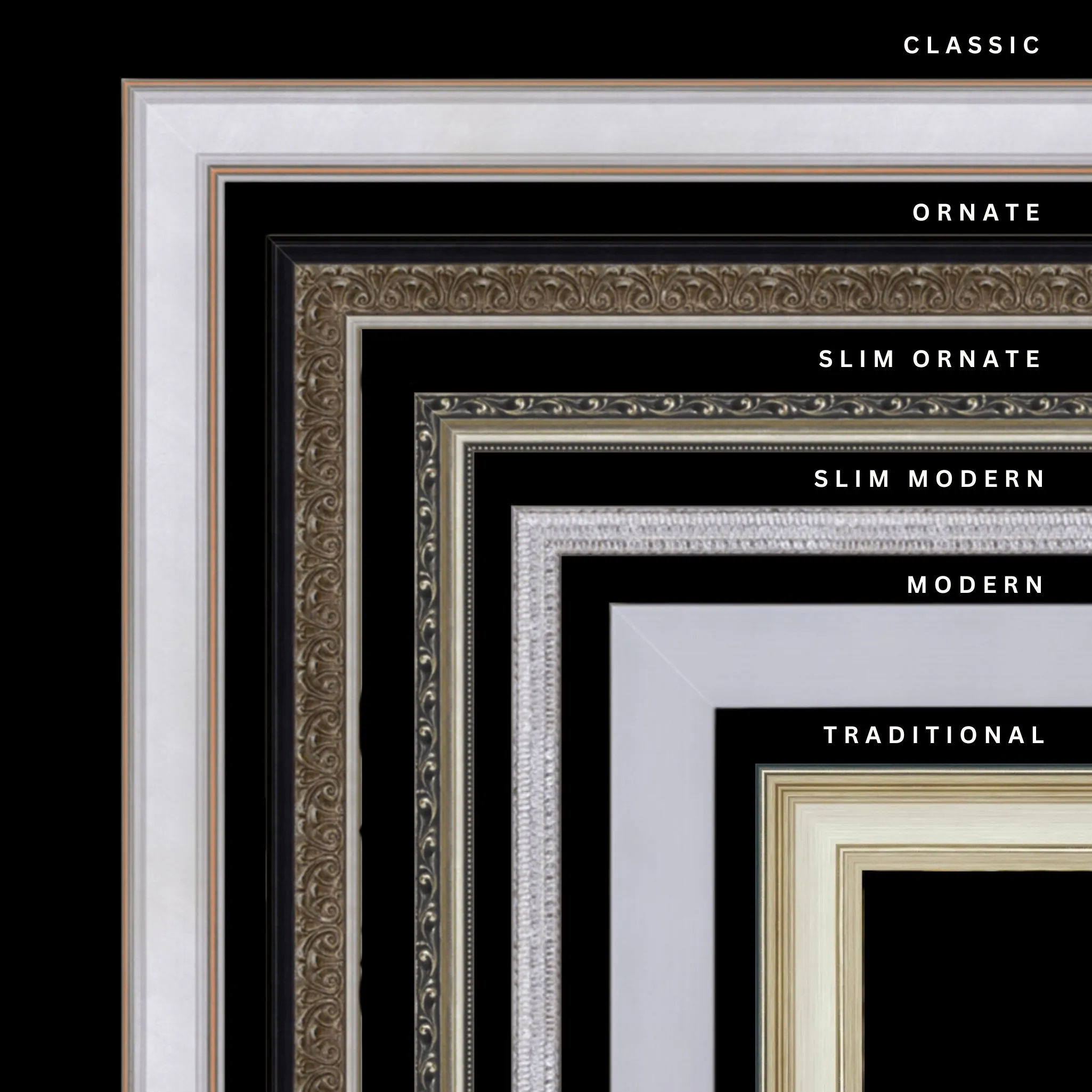 Silver 13x34 Picture Frame Ornate Traditional Classic Antique