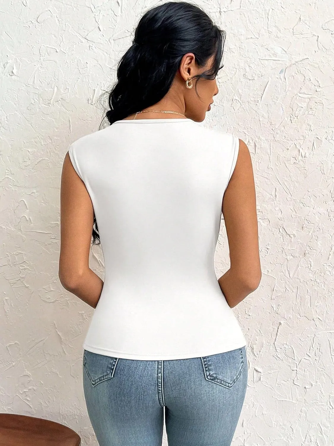 SISKIN Women's Tank Tops Sleeveless for Women 2025 Asymmetrical Sexy Cute Summer Tops Fashion Trendy