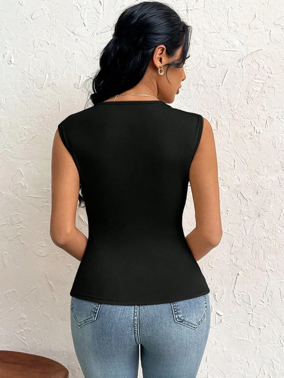 SISKIN Women's Tank Tops Sleeveless for Women 2025 Asymmetrical Sexy Cute Summer Tops Fashion Trendy