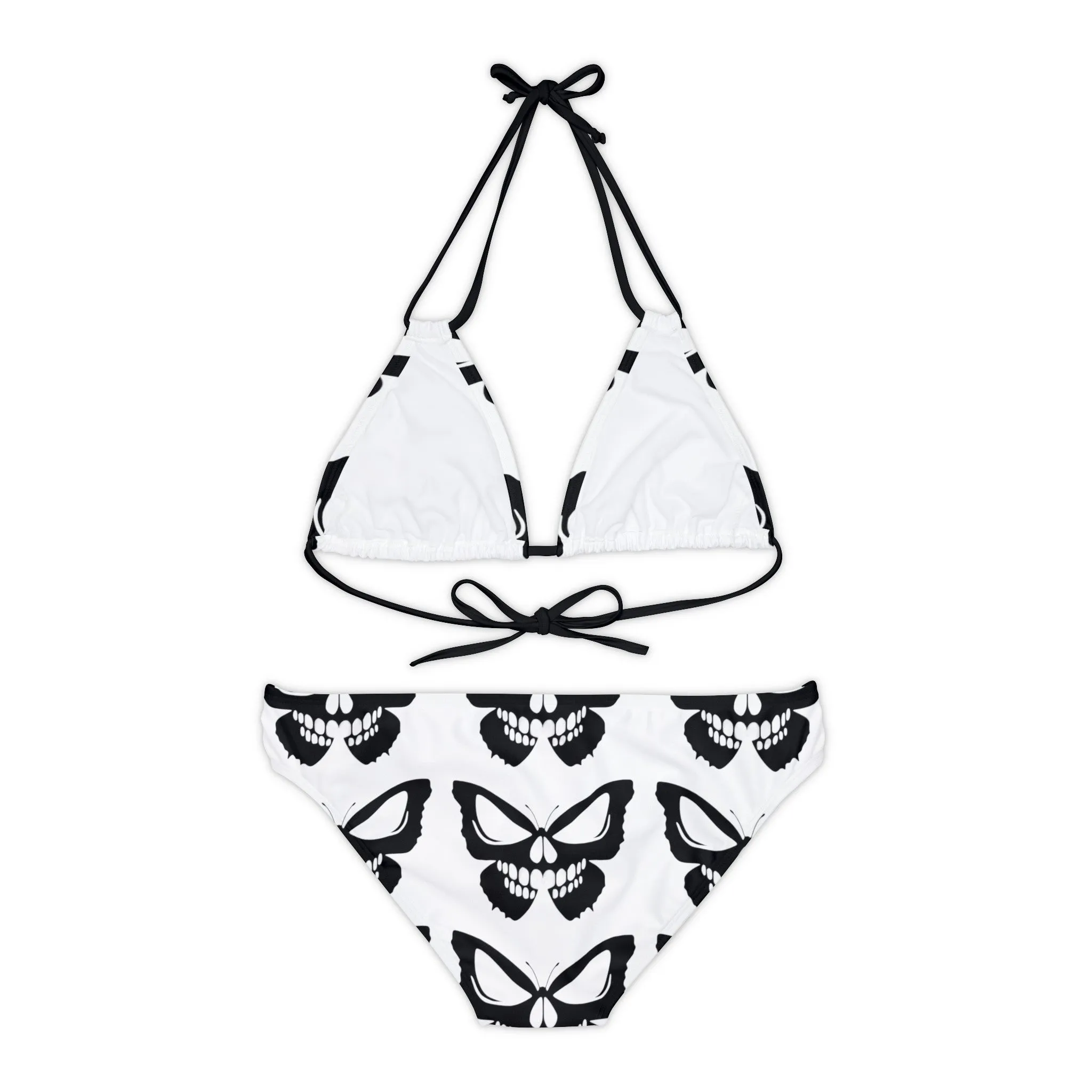 Skull butterfly Strappy Bikini Set (AOP)