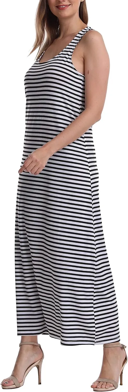 SUMONA Women Long Tank Tops Ankle Length Maxi Dress Bodycon Sleeveless Racerback