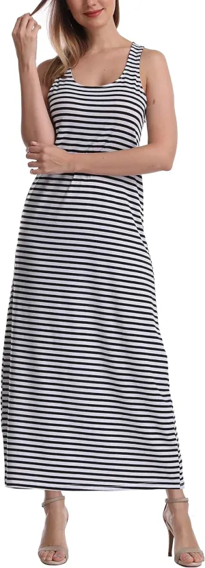 SUMONA Women Long Tank Tops Ankle Length Maxi Dress Bodycon Sleeveless Racerback